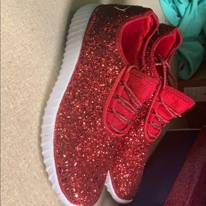 Red sparkly shoes